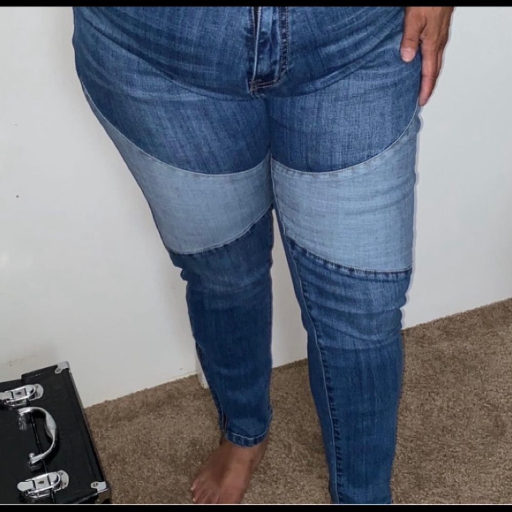 Color block jeans